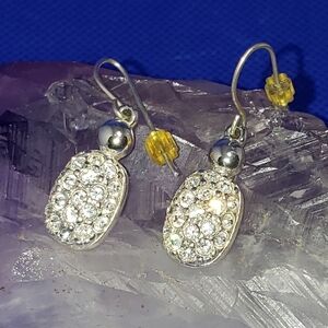 Vintage Swarovski Crystal Siver Dangle Drop Earrings